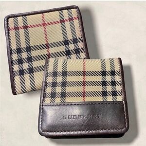 BURBERRY NOVA CHECK
LEATHER wallet with classic print coin case #2385